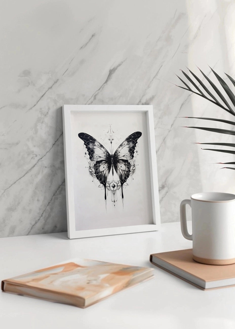 Cuadro ​Mariposa black & white