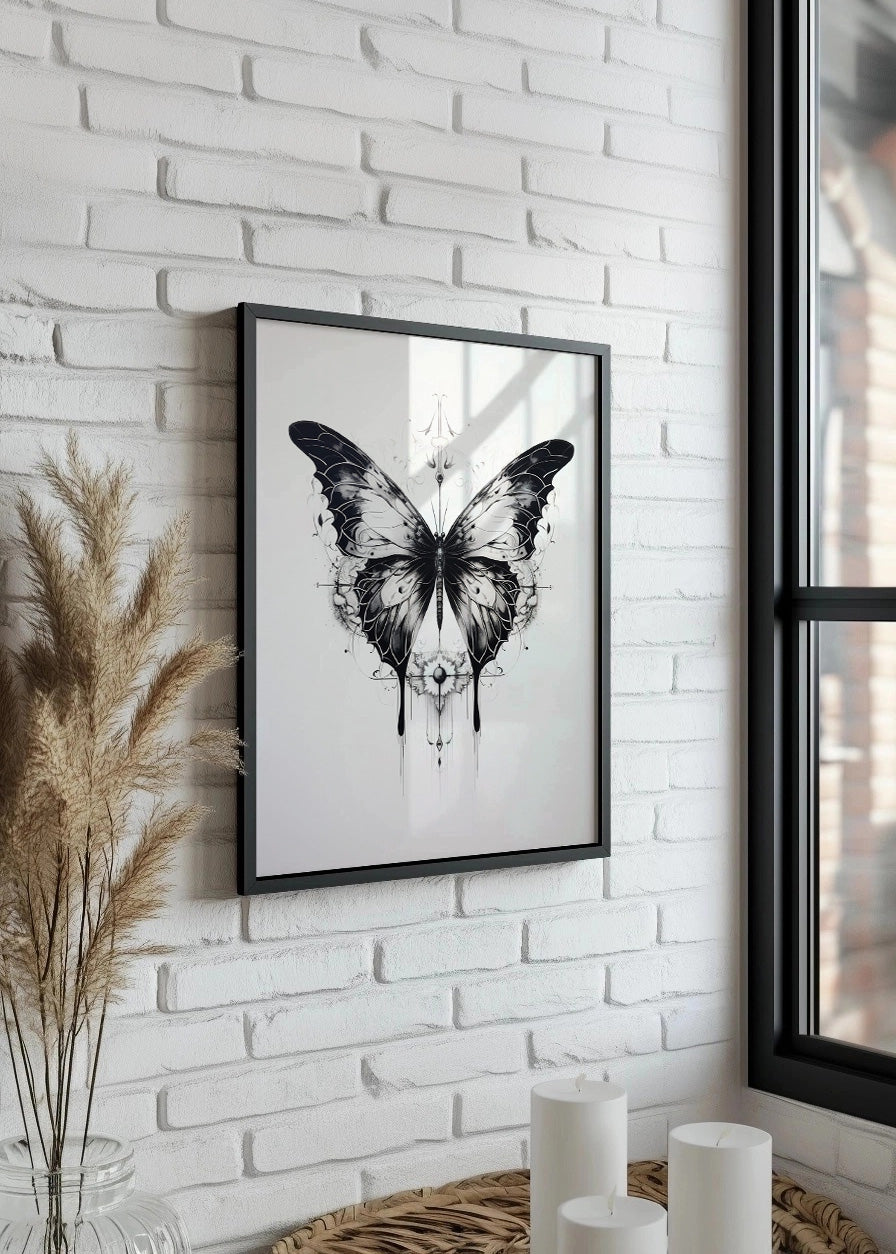 Cuadro ​Mariposa black & white