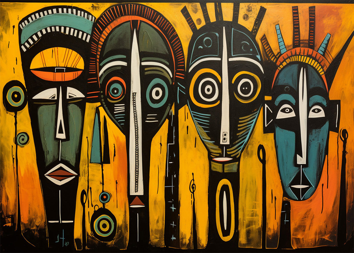 Cuadro ​Máscaras africanas