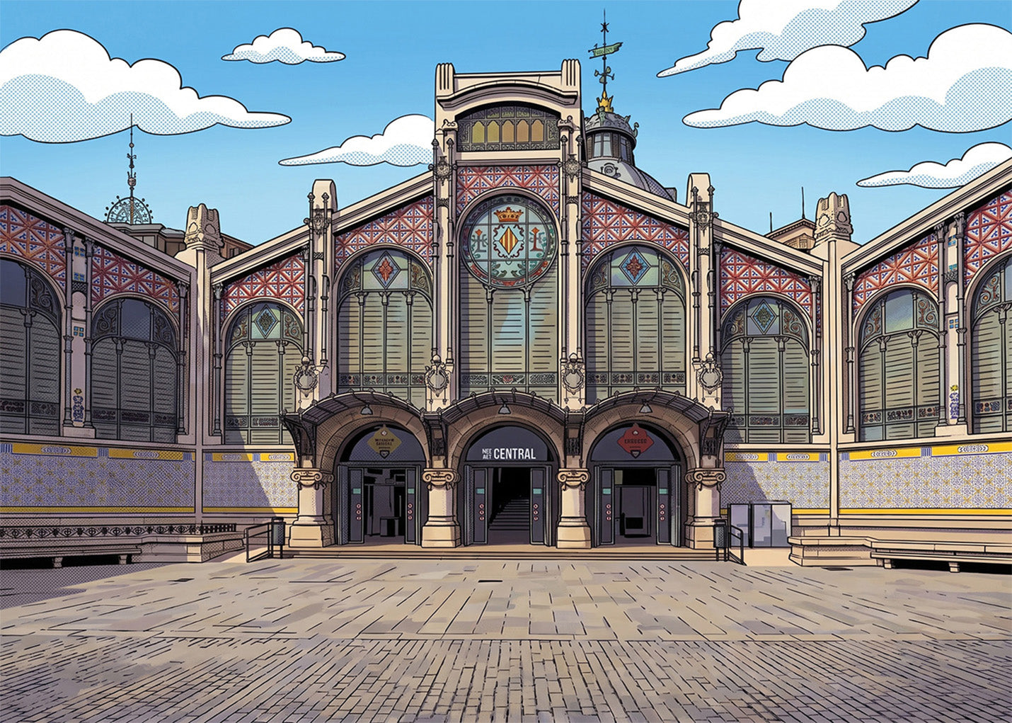 Cuadro Mercado Central de Valencia - Cómic