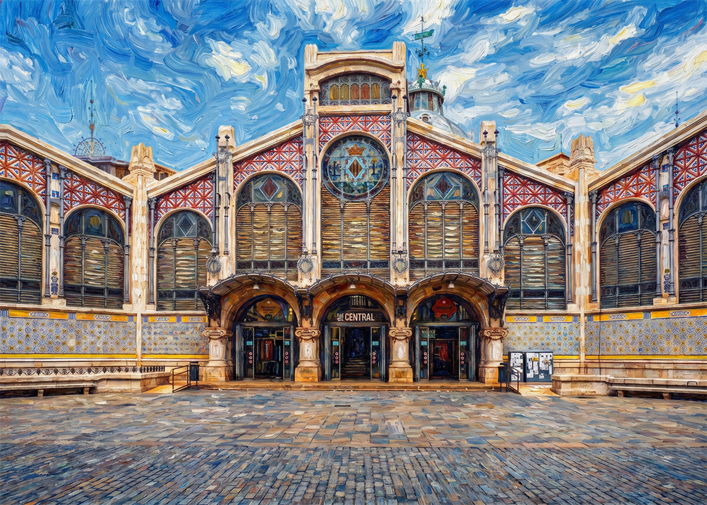 Cuadro Mercado Central de Valencia impresinista