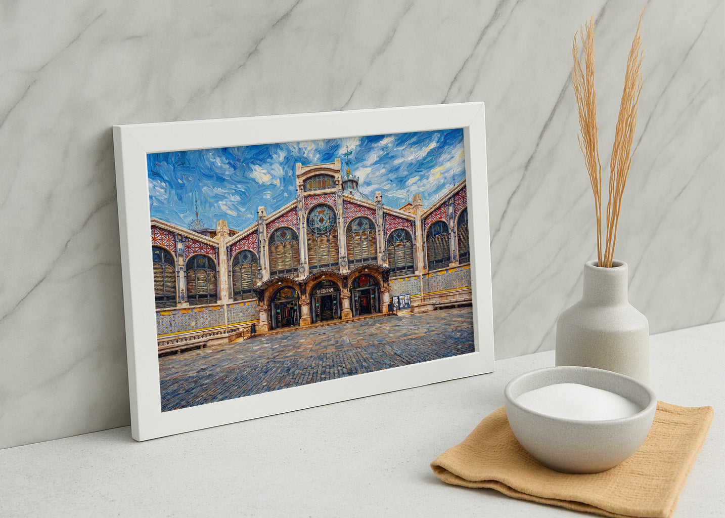 Cuadro Mercado Central de Valencia impresinista