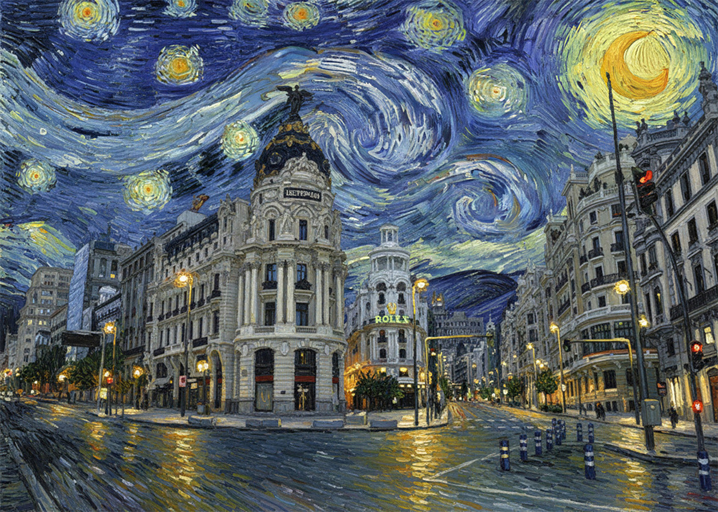 Cuadro Metrópolis Gran Vía - Noche Estrellada