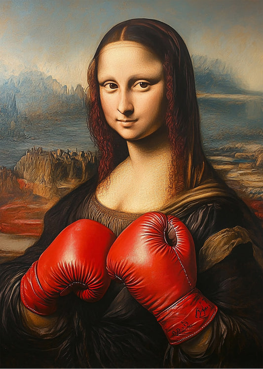 Cuadro ​Mona Lisa con guantes de boxeo