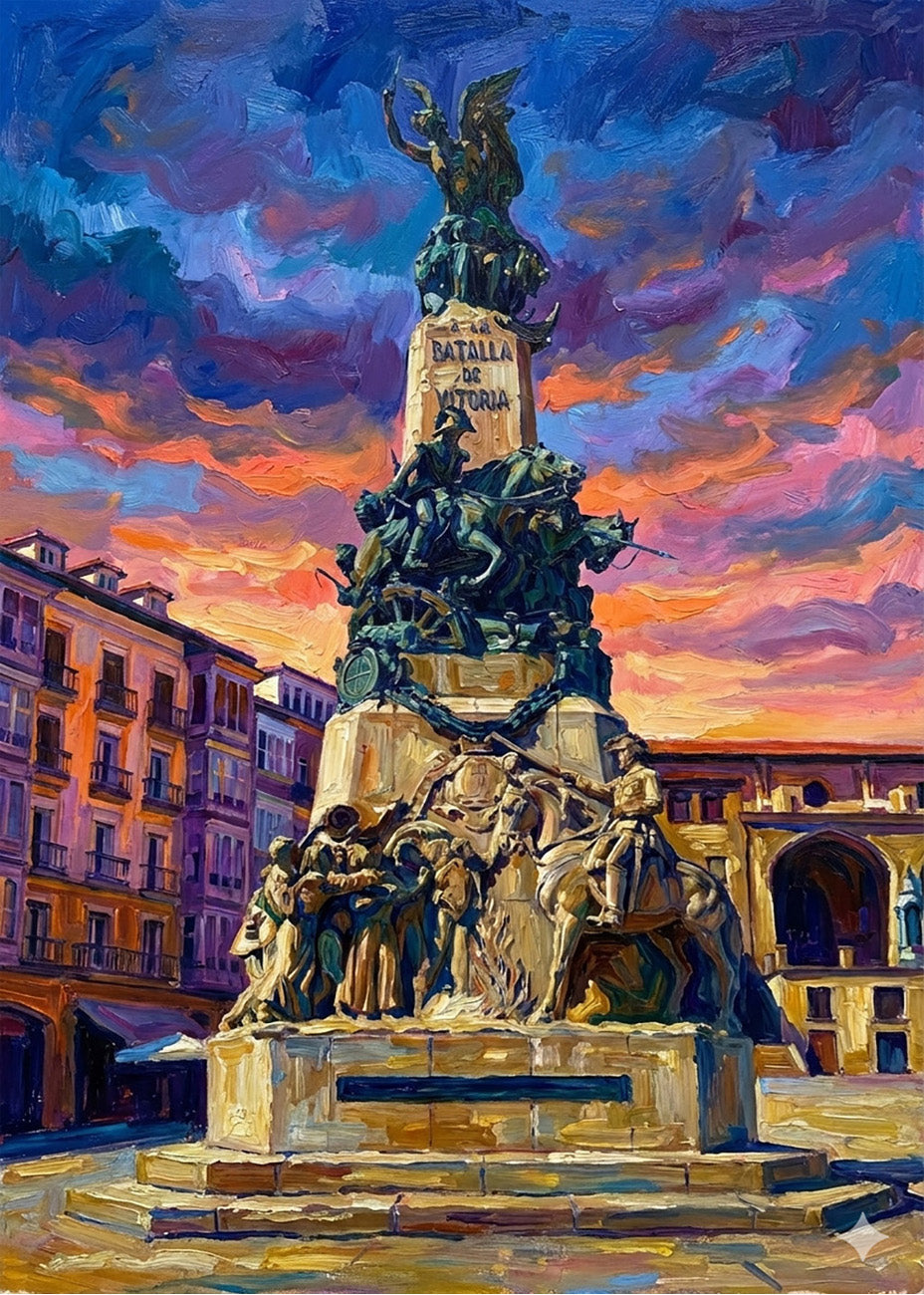 Cuadro Monumento a la Batalla de Vitoria estilo óleo