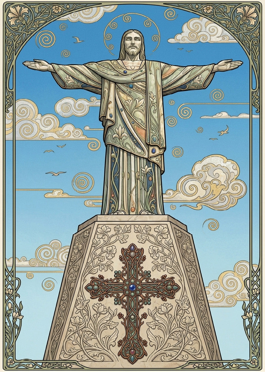 Cuadro Monumento al Sagrado Corazón de Jesús - Art Nouveau