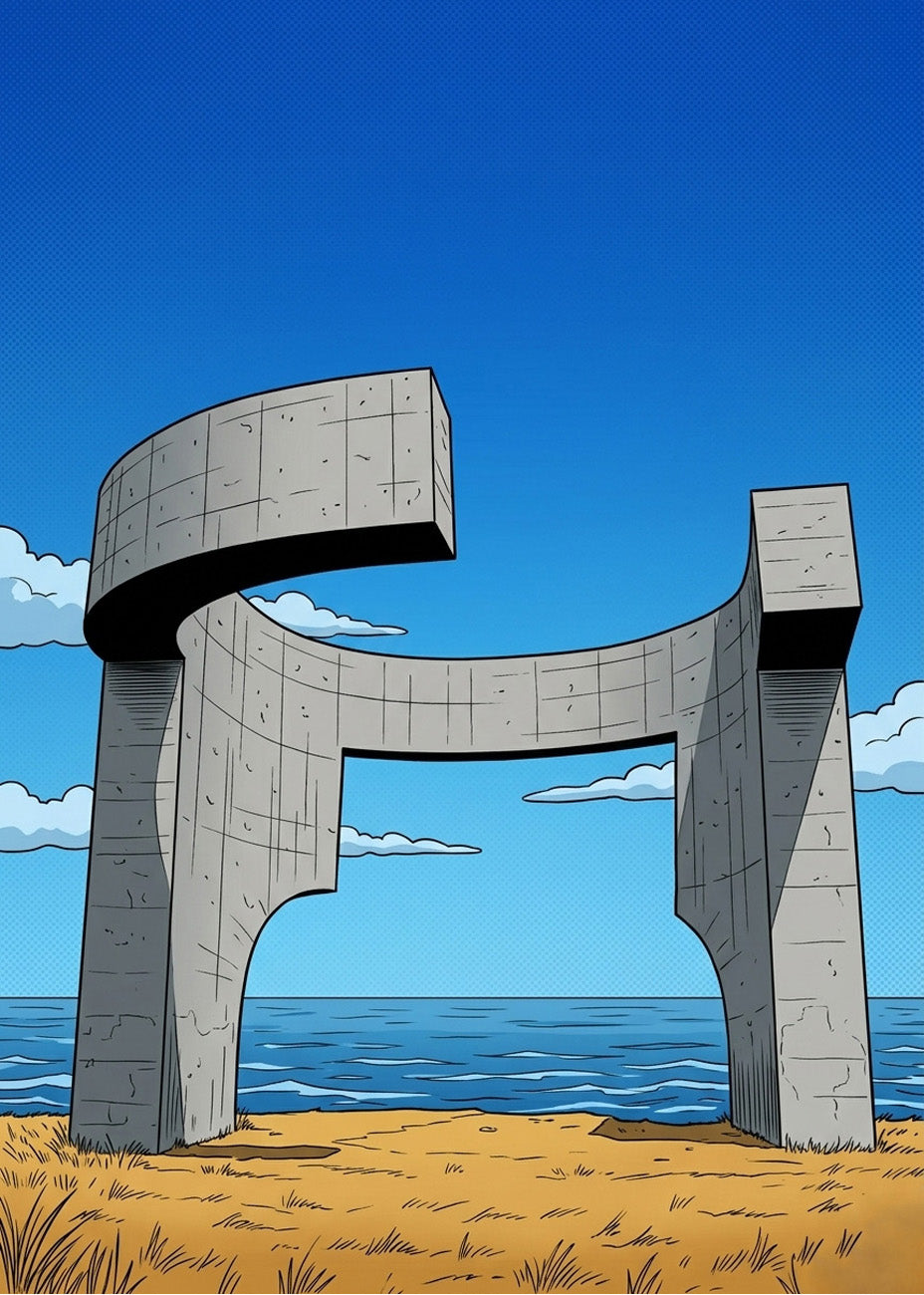Cuadro Monumento de Chillida en Gijón - Cómic