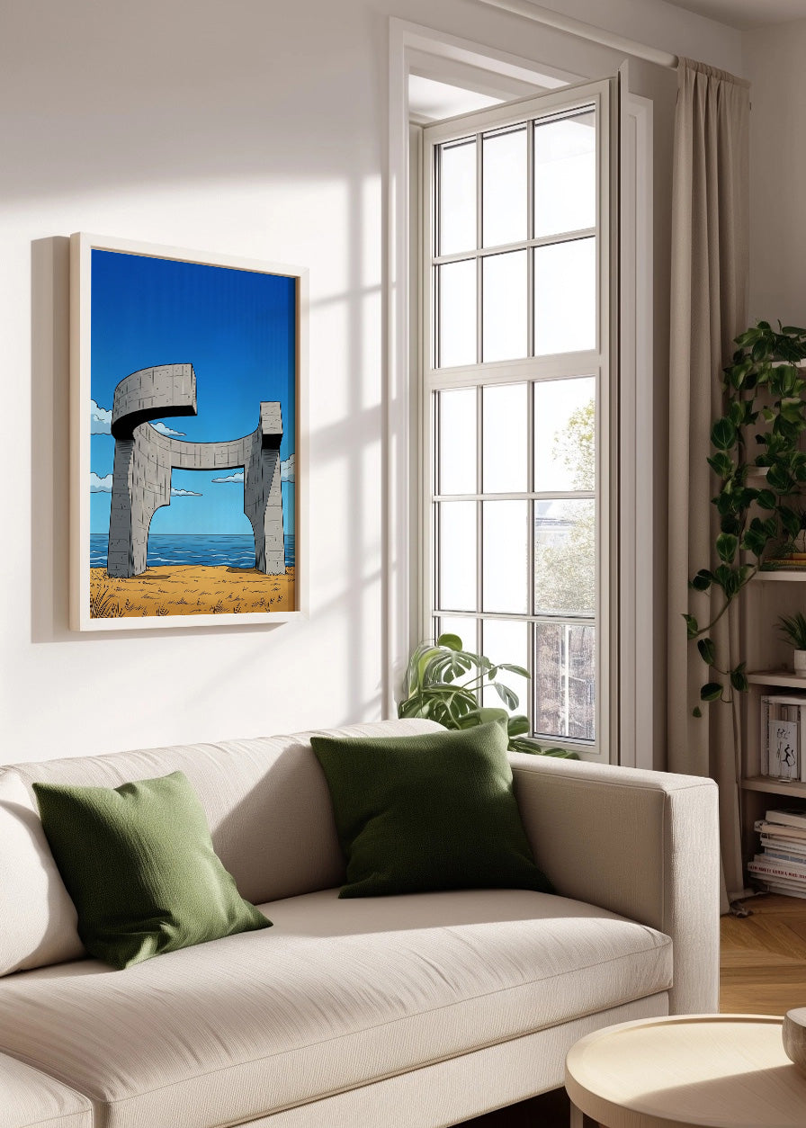 Cuadro Monumento de Chillida en Gijón - Cómic
