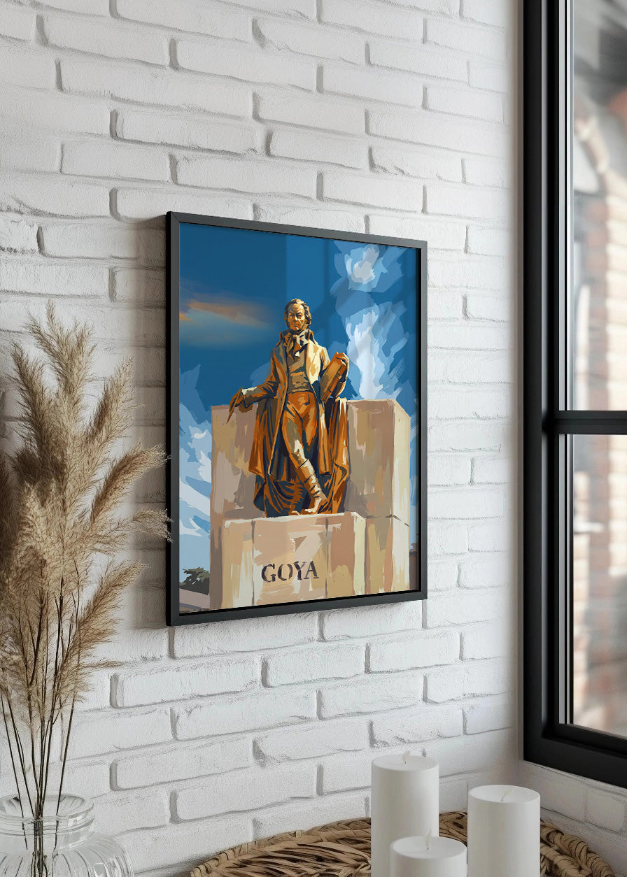 Cuadro Monumento de Goya en Zaragoza - Gouache