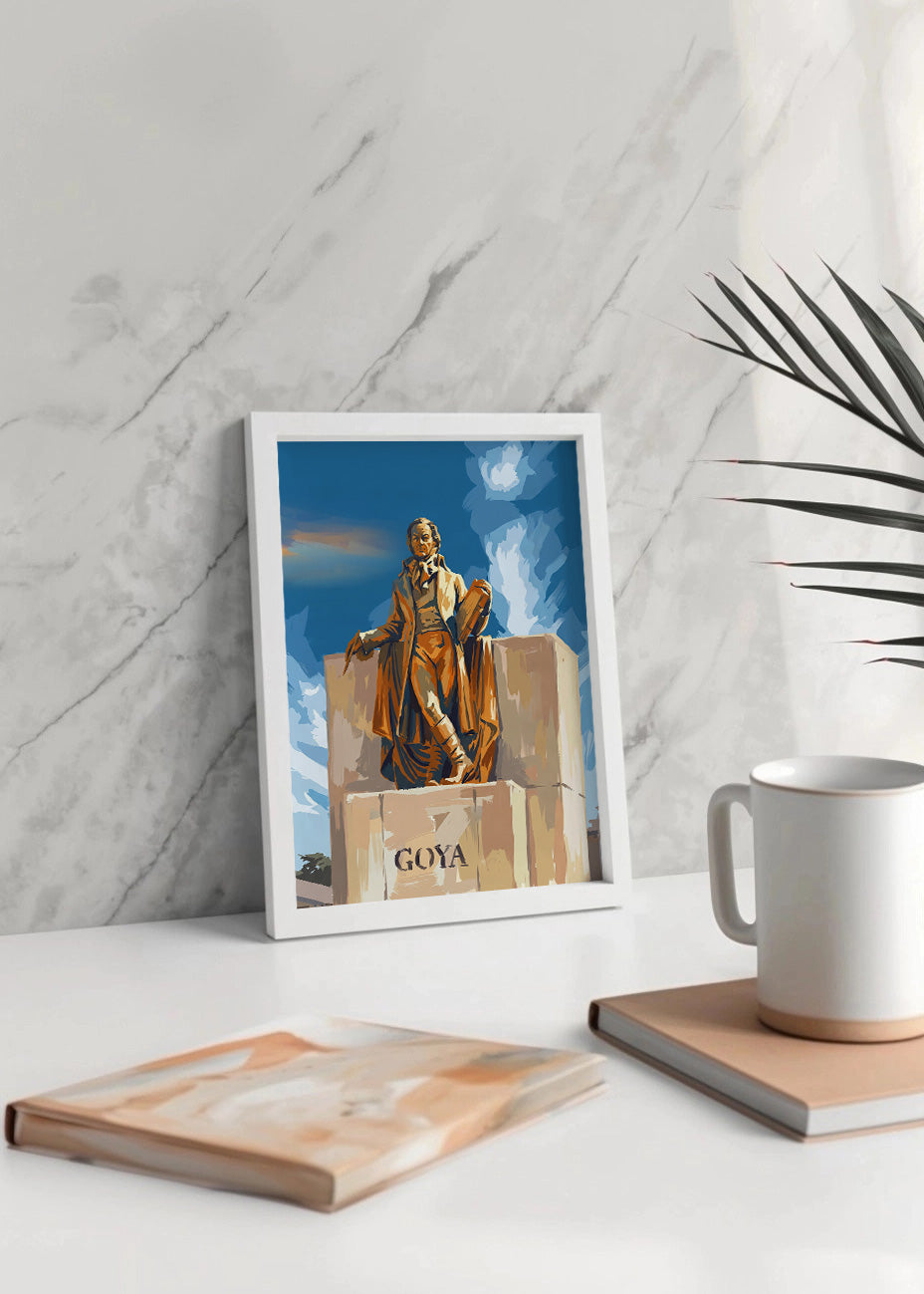 Cuadro Monumento de Goya en Zaragoza - Gouache