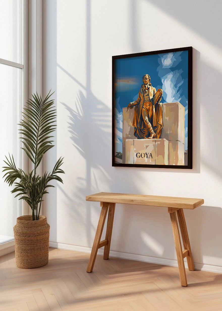 Cuadro Monumento de Goya en Zaragoza - Gouache