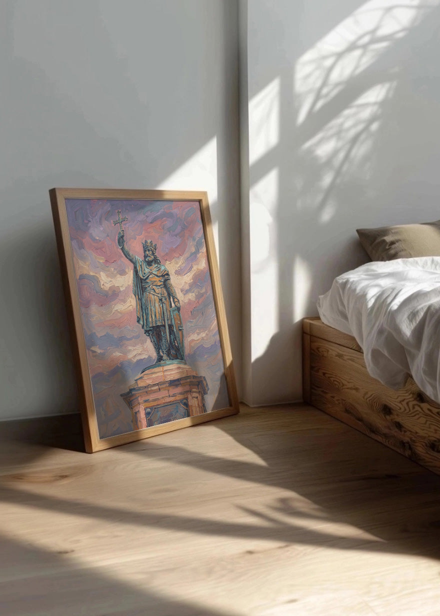 Cuadro Monumento de Pelayo colores pasteles