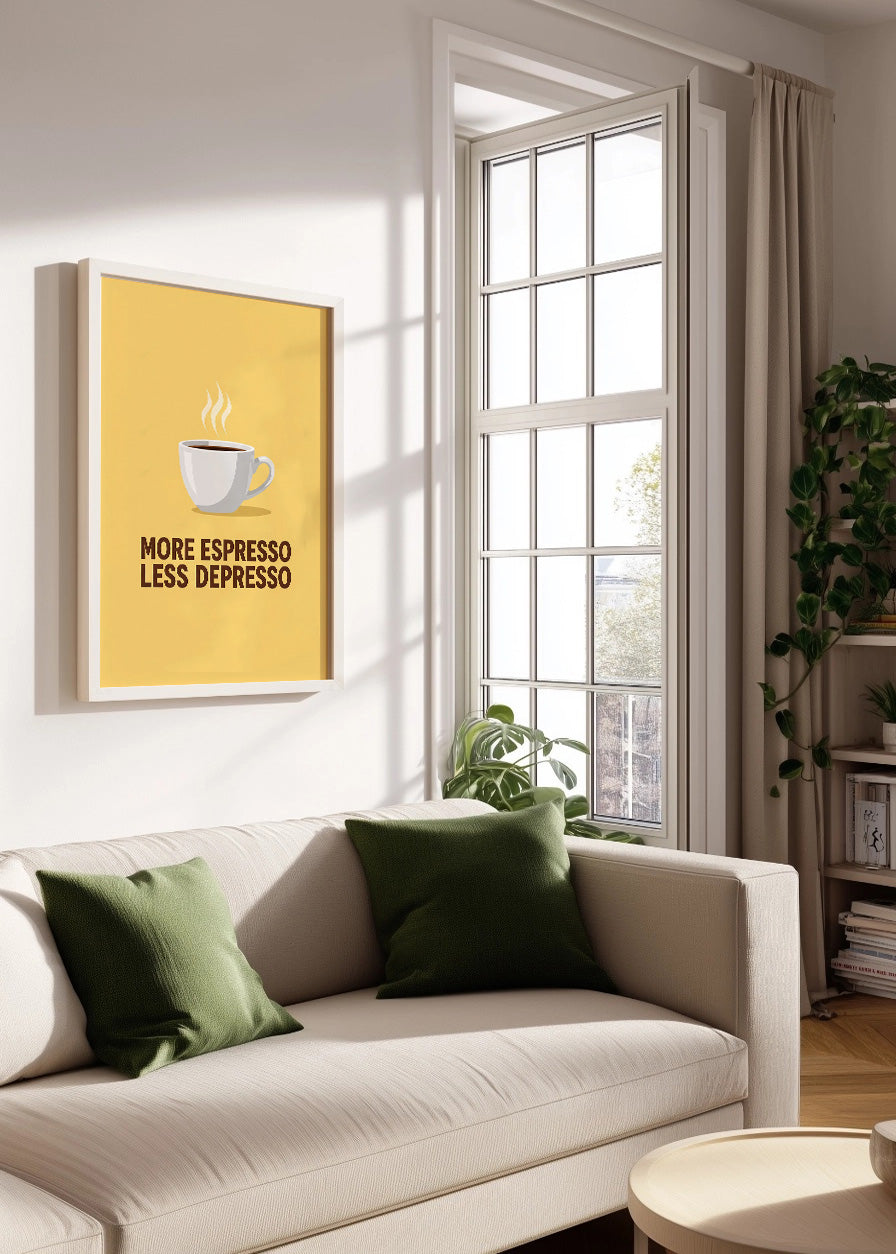 Cuadro More Espresso Less Depresso