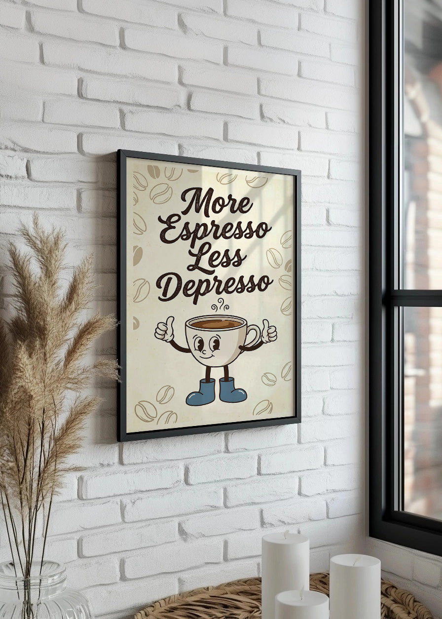 Cuadro More espresso less depresso - Taza