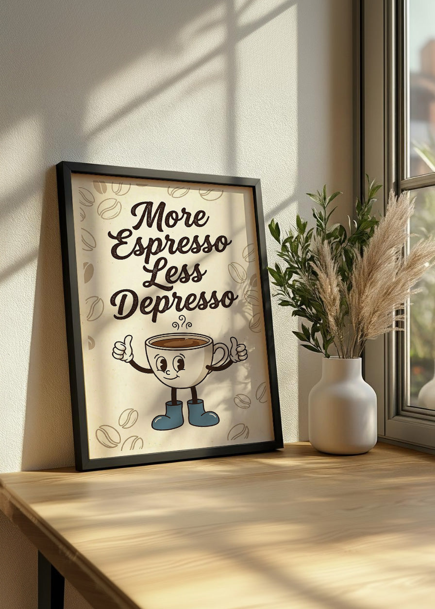 Cuadro More espresso less depresso - Taza