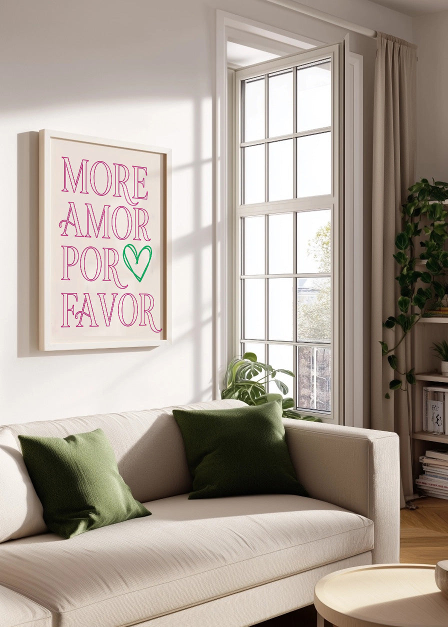 More amor por favor - Frase