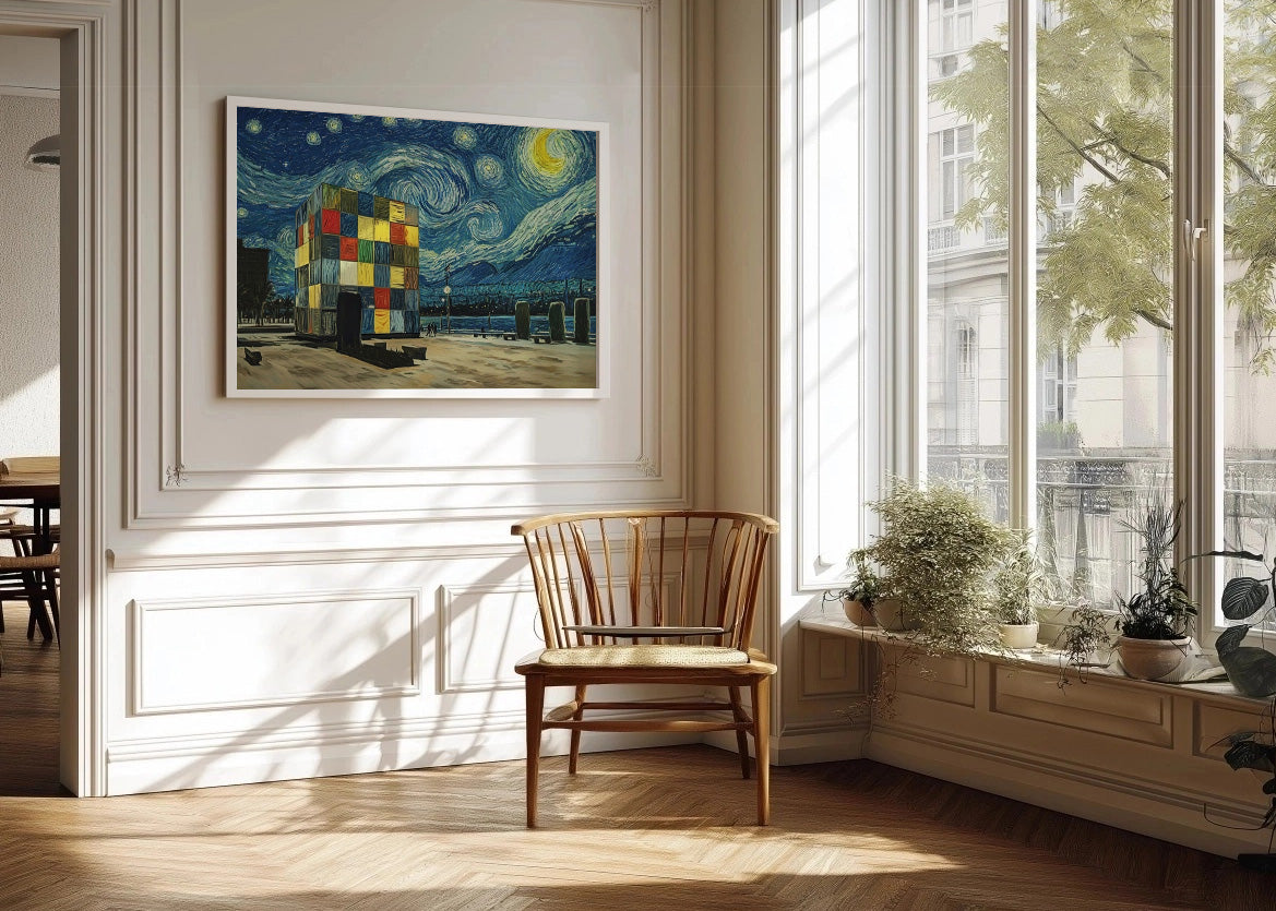 Cuadro ​Muelle Uno de Málaga Cubo Pompidou - Van Gogh