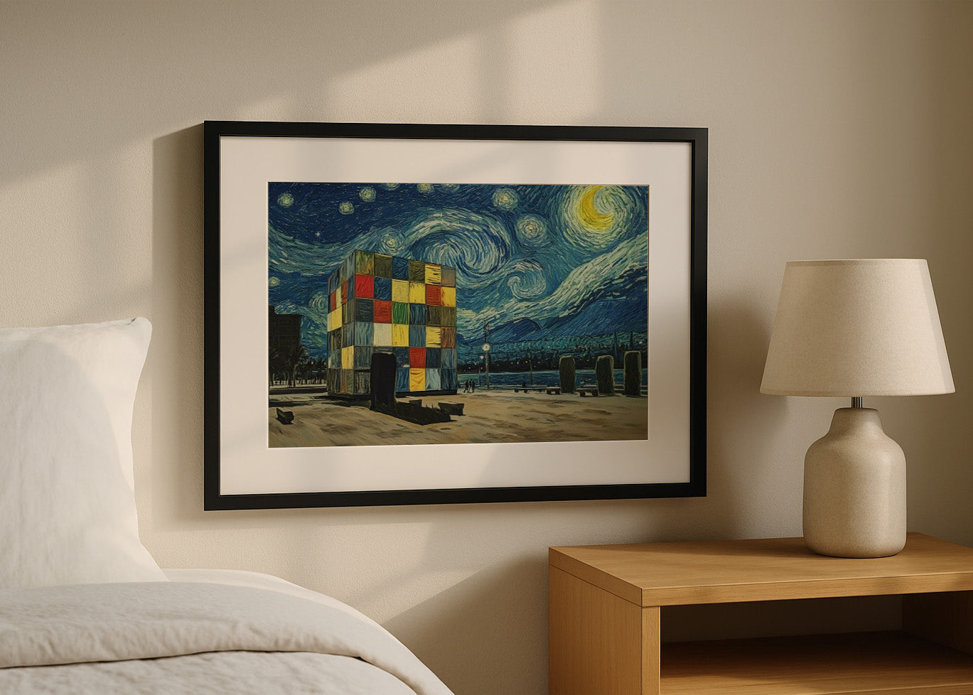 Cuadro ​Muelle Uno de Málaga Cubo Pompidou - Van Gogh