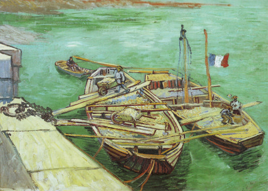 Cuadro Muelle con hombres descargando - Rhonebarken (Van Gogh)