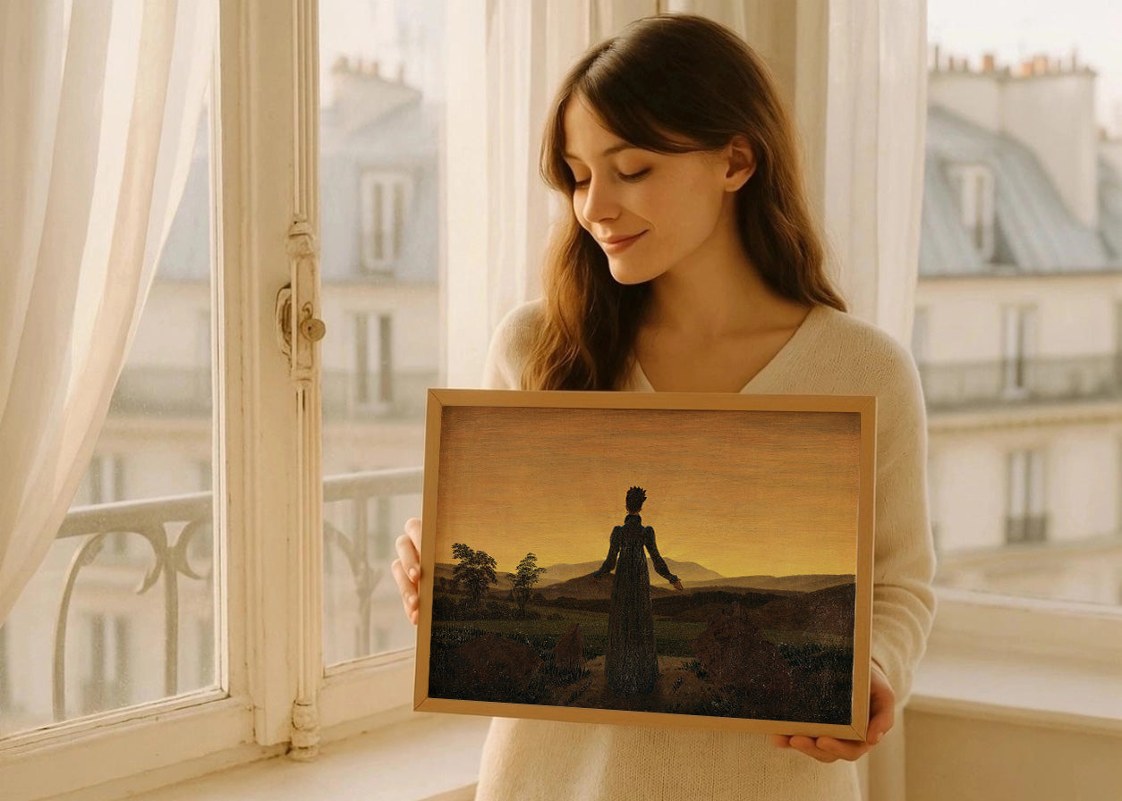 Cuadro ​Mujer ante el sol poniente (Friedrich)