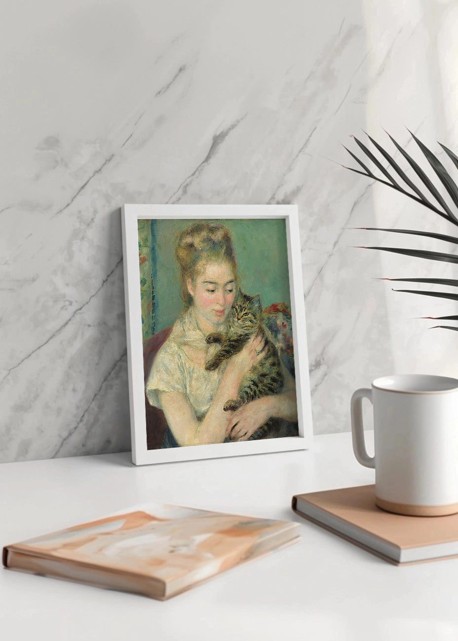 Cuadro ​Mujer con un gato (Renoir)