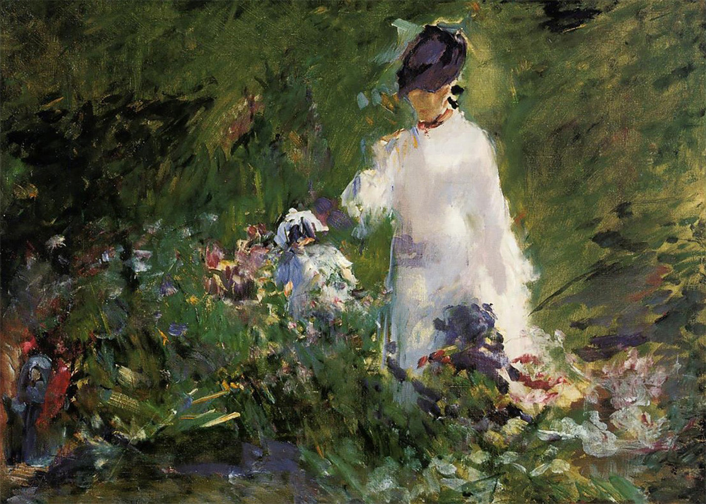 Cuadro ​Mujer joven entre las flores (Edouard Manet)