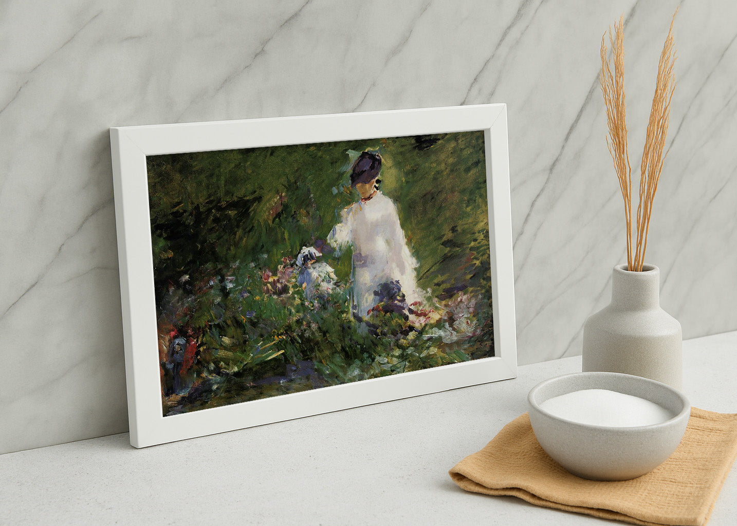 Cuadro ​Mujer joven entre las flores (Edouard Manet)