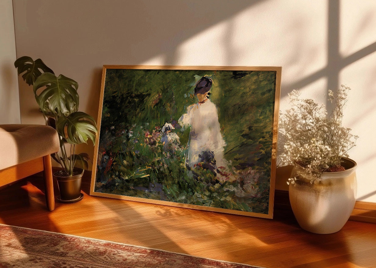 Cuadro ​Mujer joven entre las flores (Edouard Manet)