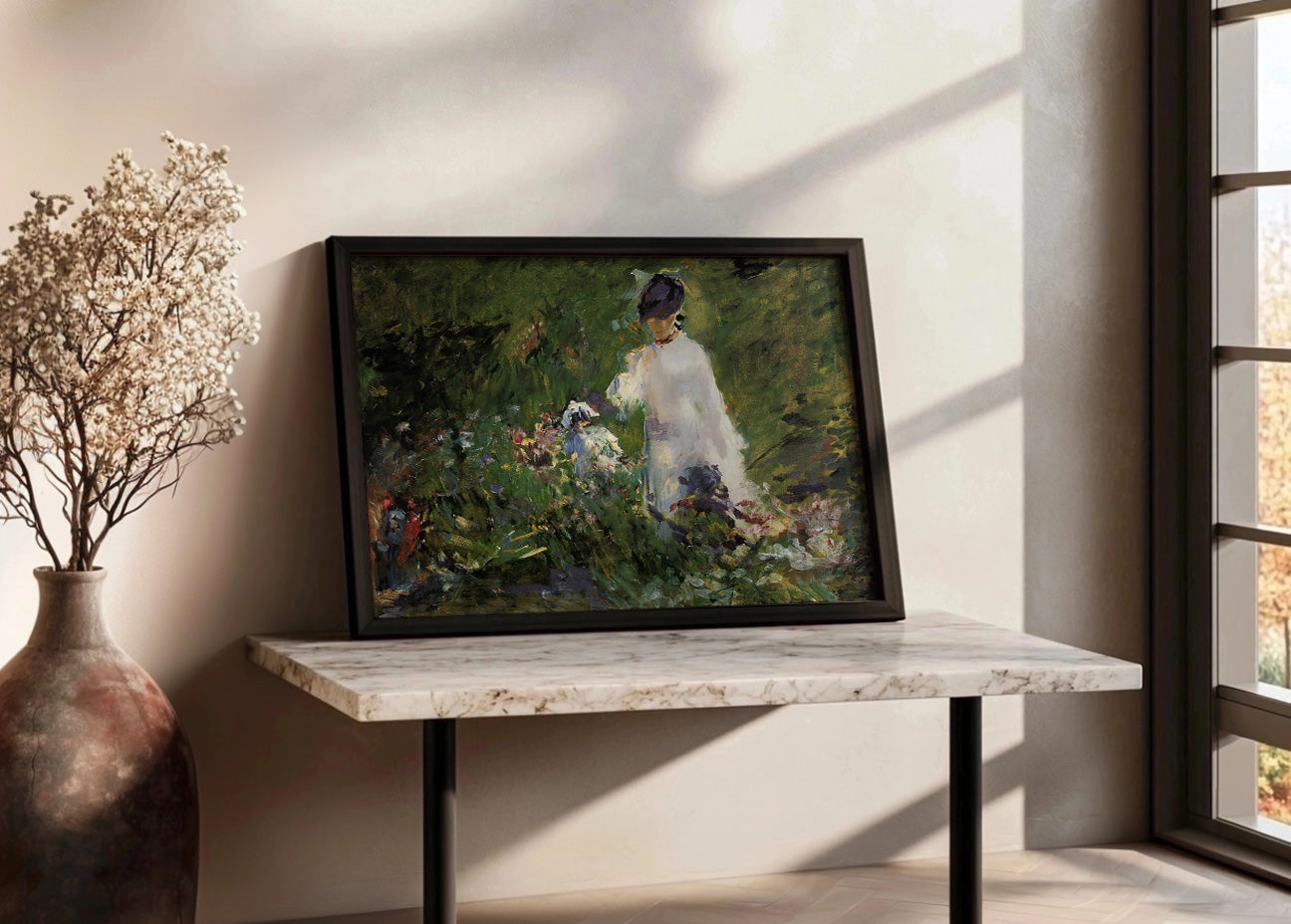 Cuadro ​Mujer joven entre las flores (Edouard Manet)