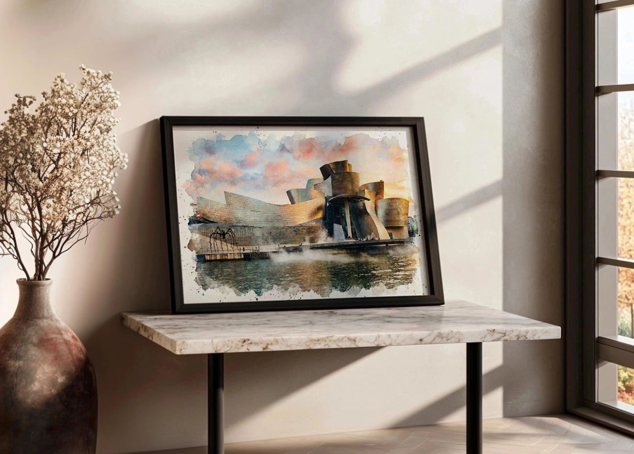 Cuadro Museo Guggenheim estilo acuarela