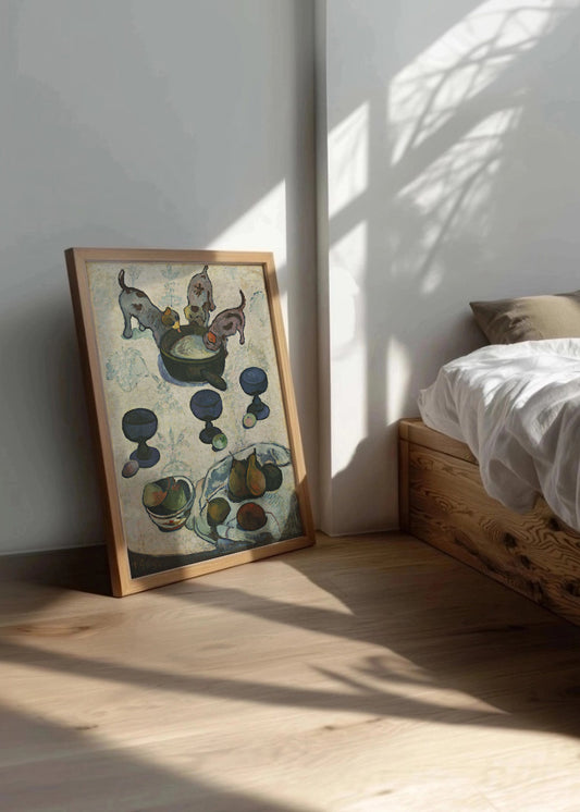 Cuadro ​Naturaleza muerta con tres cachorros (Gauguin)