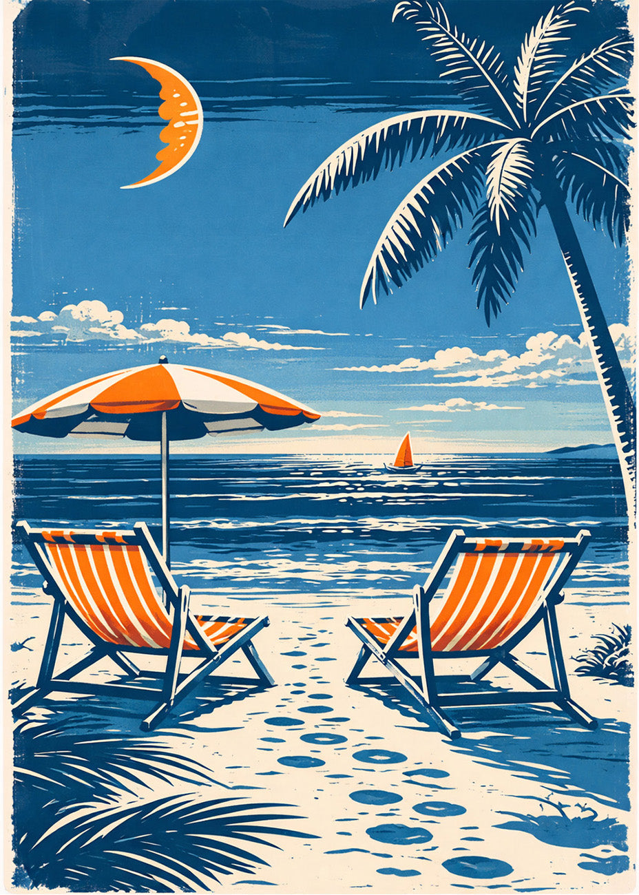 Cuadro Noche en la playa