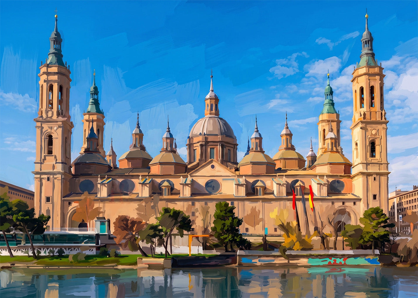 Cuadro Nuestra Señora del Pilar - Gouache