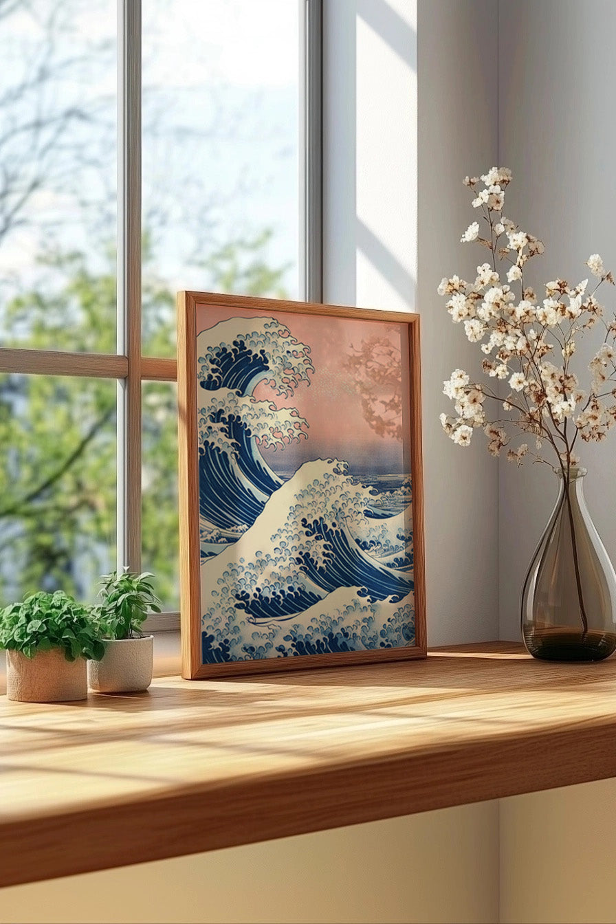 Cuadro de ​Ola de Kanagawa doble - Fine Artic