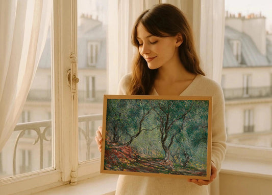 Cuadro ​Olivos en el jardín Moreno (Claude Monet)