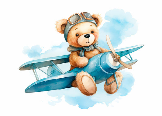 Cuadro ​Osito en avioneta