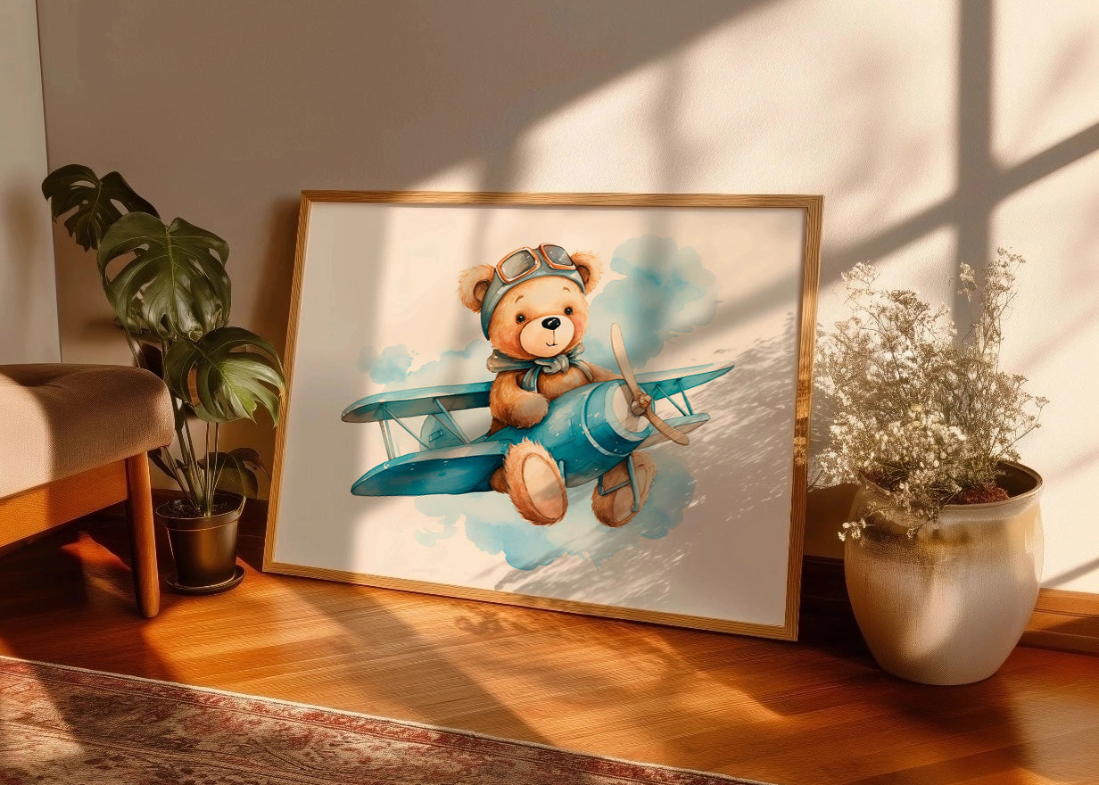 Cuadro ​Osito en avioneta