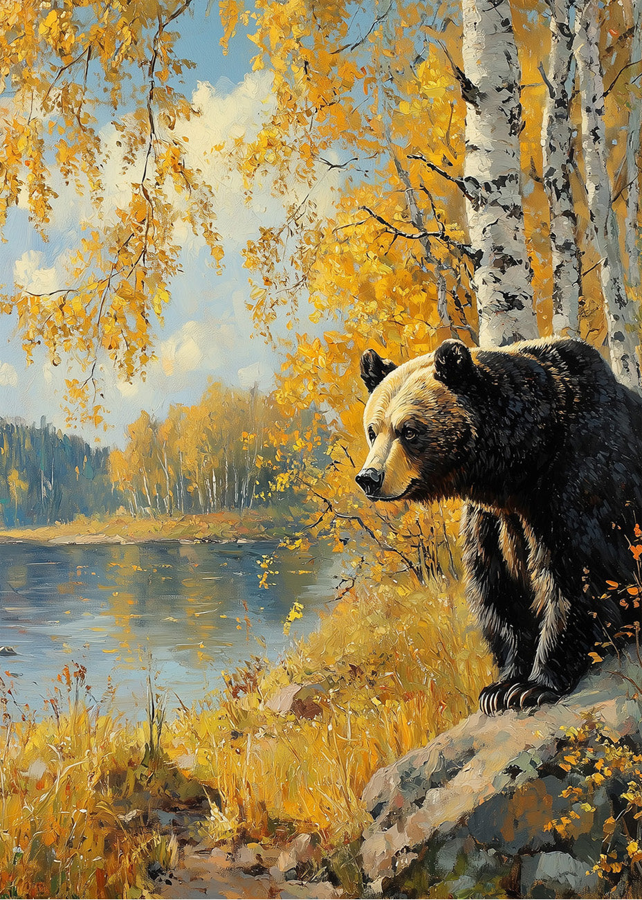 Cuadro ​Oso en el lago