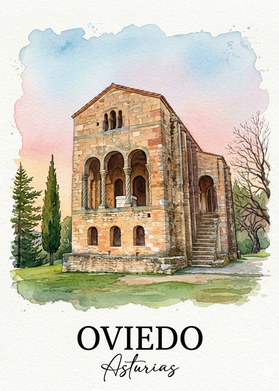 Cuadro Oviedo Santa María del Naranco - Postal