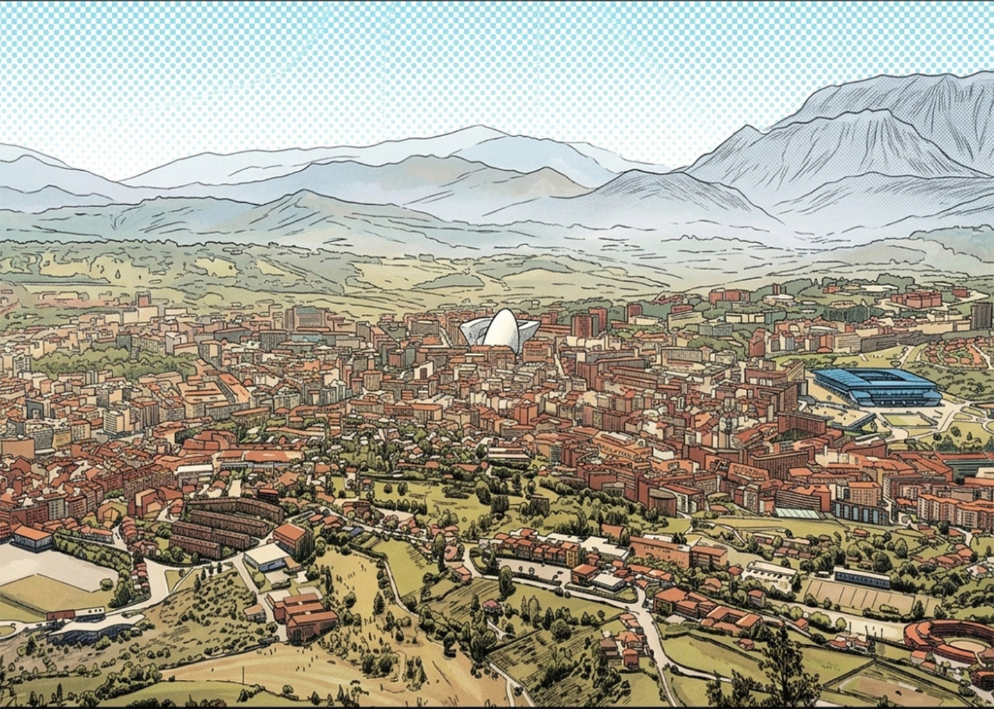 Cuadro Oviedo desde el mirador - Cómic