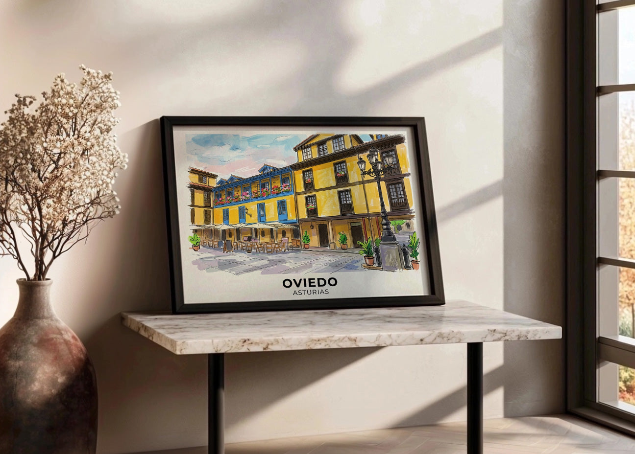 Cuadro Oviedo y Plaza del Fontán
