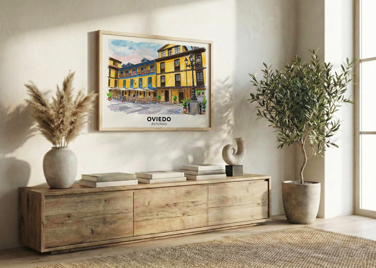 Cuadro Oviedo y Plaza del Fontán