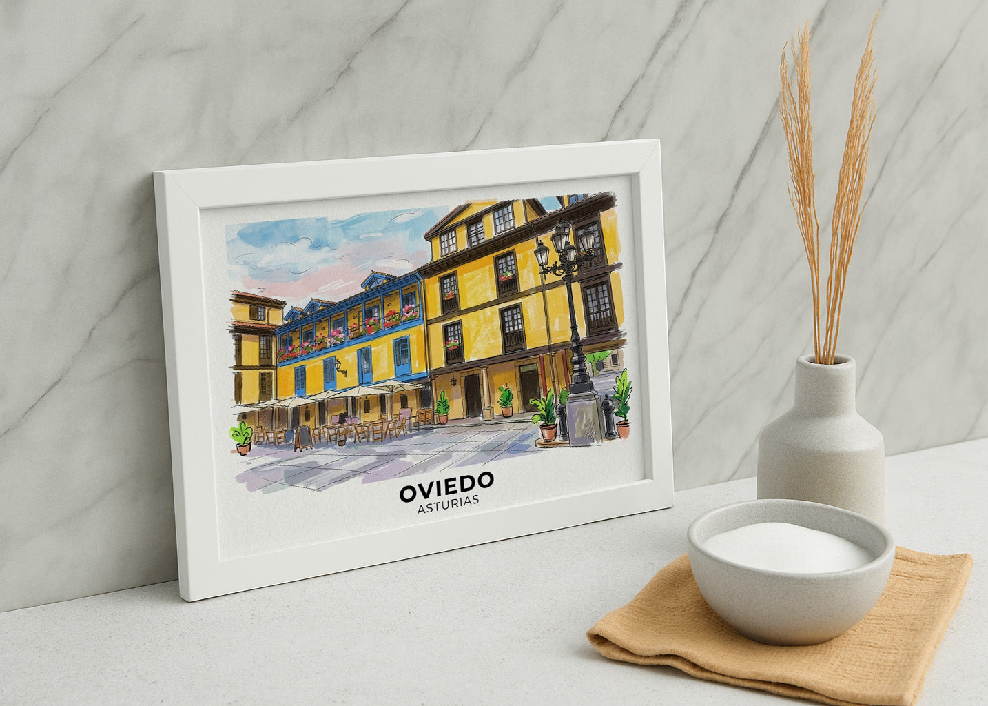 Cuadro Oviedo y Plaza del Fontán