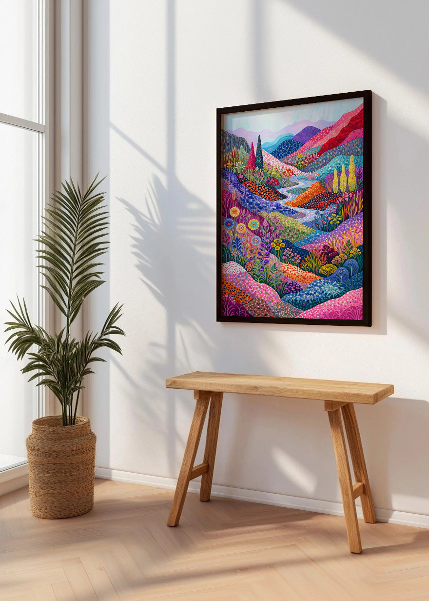 Cuadro Paisaje colorido de minimalismo puntillista
