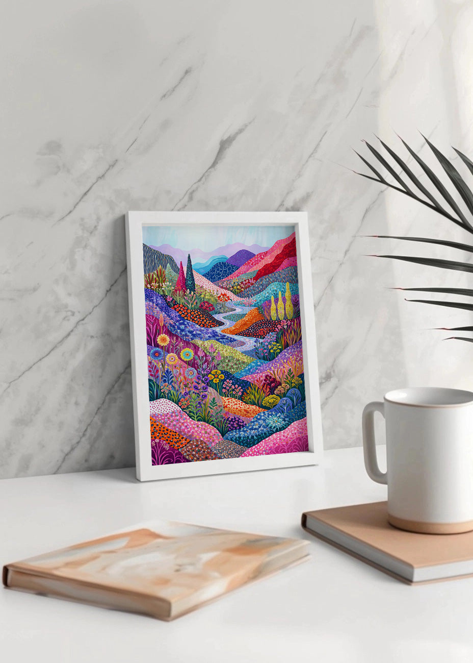 Cuadro Paisaje colorido de minimalismo puntillista