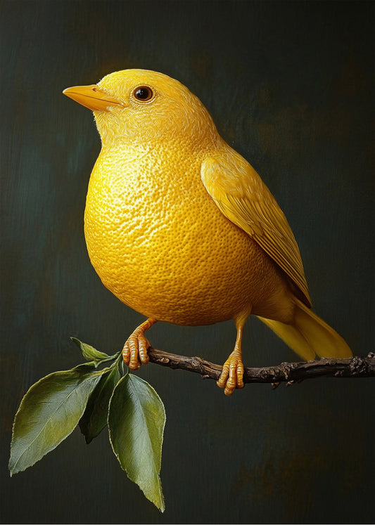 Cuadro ​Pájaro limón sobre rama