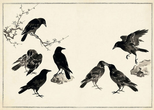 Cuadro Pájaros negros
