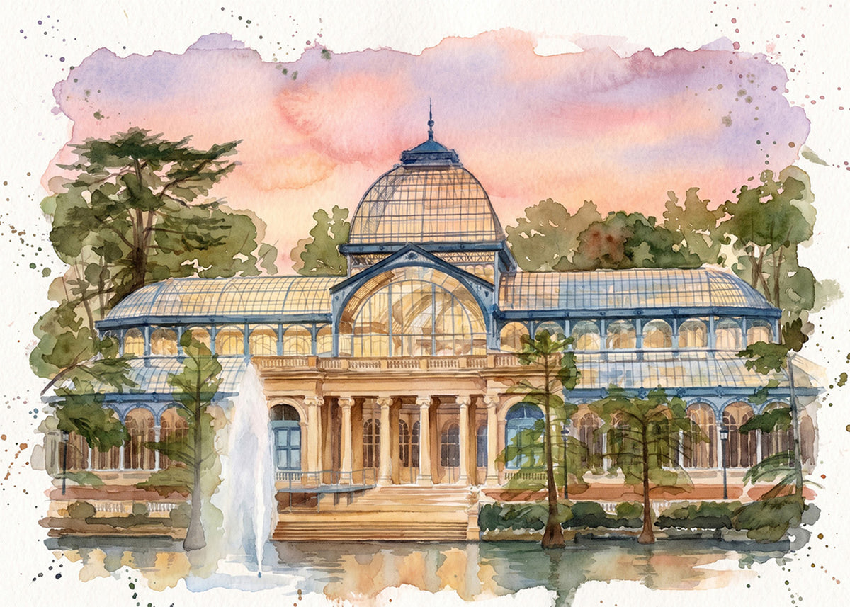 Cuadro Palacio de Cristal - Acuarela