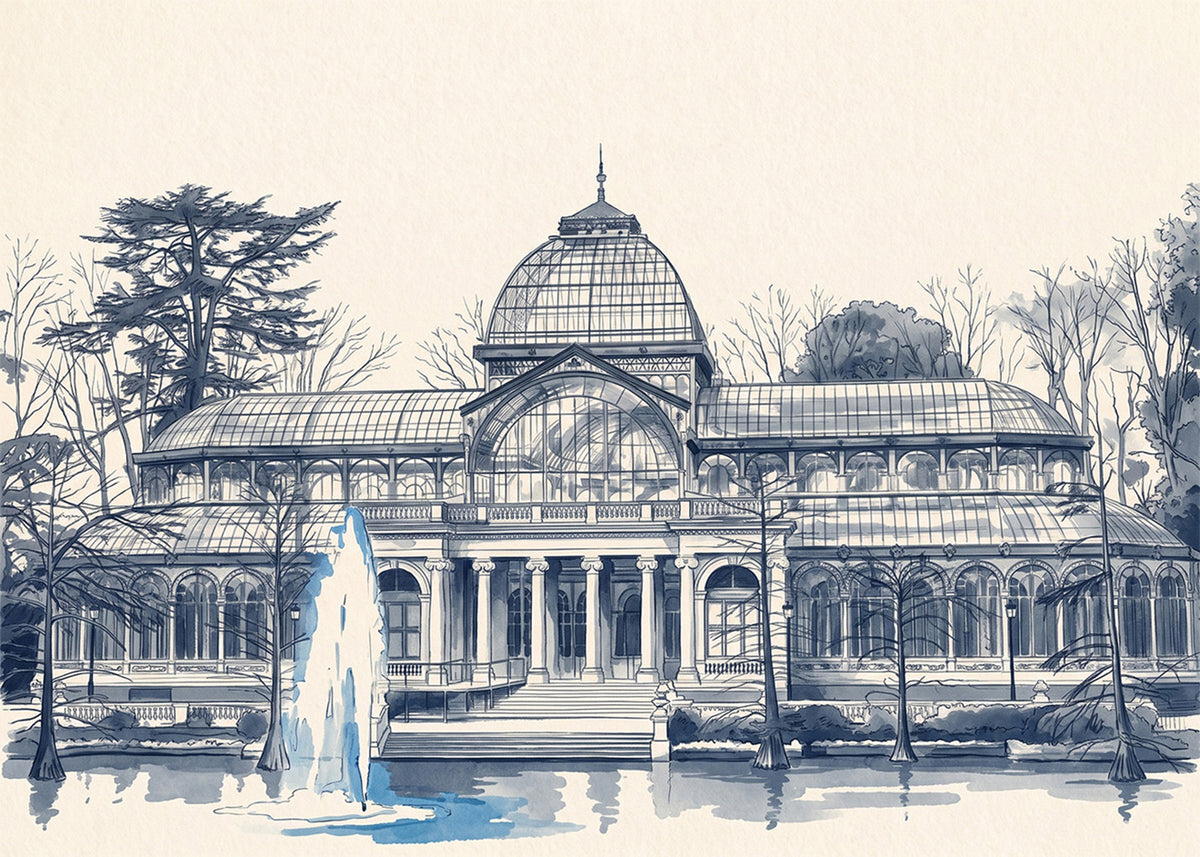 Cuadro Palacio de Cristal - Azul