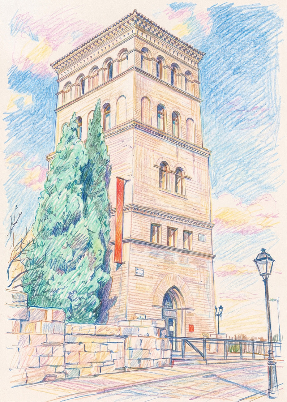 Cuadro Palacio de la Zuda efecto dibujo